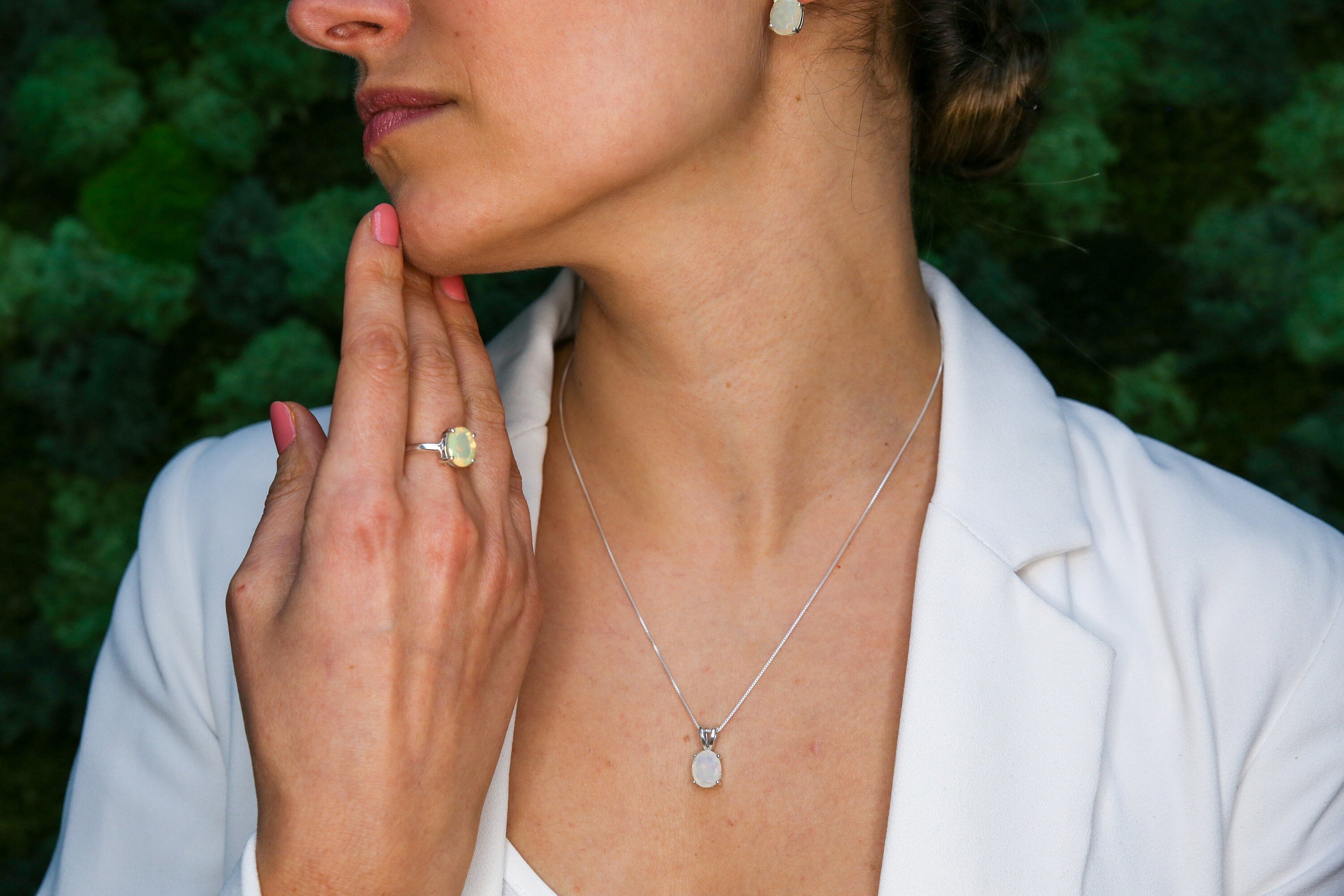 Elegant 18k Gold Vermeil Created Emerald Pendant, featuring an oval green emerald, perfect for birthdays and special occasions.