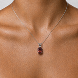 Pink Tourmaline Necklace - Pink Oval Necklace - October Birthstone Necklace