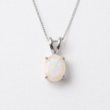 Classic Oval Moonstone Pendant - Rainbow Moonstone Drop Pendant - June Birthstone Charm Gift