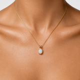 Classic Oval Moonstone Pendant - Rainbow Moonstone Drop Pendant - June Birthstone Charm Gift