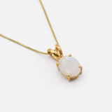 Classic Oval Moonstone Pendant - Rainbow Moonstone Drop Pendant - June Birthstone Charm Gift