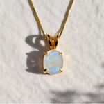 Gold Moonstone Necklace - Rainbow Moonstone Pendant - June Birthstone Gift