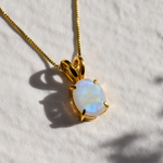 Gold Moonstone Necklace - Rainbow Moonstone Pendant - June Birthstone Gift