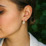 Genuine Citrine Earrings - Large Yellow Studs - Classic Oval Earrings