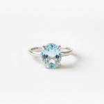Stunning Sky Blue Topaz Solitaire Ring in Vintage Oval Style - Crafted from 925 Sterling Silver, ideal for gifting and daily wear.