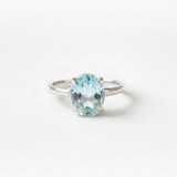 Stunning Sky Blue Topaz Solitaire Ring in Vintage Oval Style - Crafted from 925 Sterling Silver, ideal for gifting and daily wear.