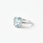 Vintage Oval Blue Topaz Ring in 925 Sterling Silver - Sky Blue Solitaire, perfect for gifting and everyday elegance.