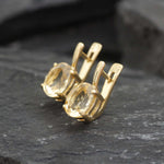 Gold Citrine Earrings - Natural Citrine Studs - November Birthstone Earrings