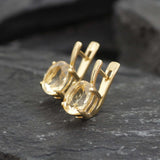 Gold Citrine Earrings - Natural Citrine Studs - November Birthstone Earrings