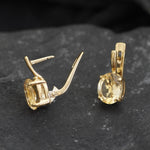 Gold Citrine Earrings - Natural Citrine Studs - November Birthstone Earrings