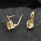 Gold Citrine Earrings - Natural Citrine Studs - November Birthstone Earrings