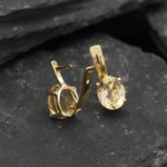 Gold Citrine Earrings - Natural Citrine Studs - November Birthstone Earrings