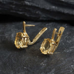 Gold Citrine Earrings - Natural Citrine Studs - November Birthstone Earrings