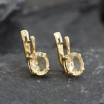 Gold Citrine Earrings - Natural Citrine Studs - November Birthstone Earrings