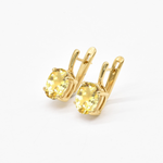 Gold Citrine Earrings - Natural Citrine Studs - November Birthstone Earrings