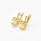 Gold Citrine Earrings - Natural Citrine Studs - November Birthstone Earrings