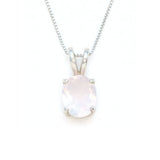 Gold Rose Quartz Necklace - Natural Rose Quartz Necklace - Pink Solitaire Pendant
