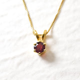 Gold Garnet Pendant - Natural Garnet Necklace, Gold Dainty Red Pendant made in 18k Gold Vermeil. Ideal for everyday wear and perfect for birthday gifting and special occasions.
