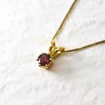 Gold Garnet Pendant, Gold Dainty Pendant, Natural Garnet, Gold Anniversary Gift, Christmas Gift, Trendy Necklace, Gold Minimalist Necklace