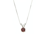 Gold Garnet Pendant - Natural Garnet Necklace - Gold Dainty Red Pendant
