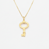 Gold Key Necklace - Vintage Key Pendant - Artistic Gold Necklace made in 18k Gold Vermeil. Ideal for everyday wear and perfect for birthday gifting and special occasions.