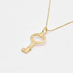 Artistic Gold Key Necklace - Timeless Vintage Pendant in 18k Gold Vermeil. Great for special occasions and unique gifts.