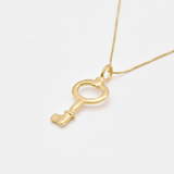 Artistic Gold Key Necklace - Timeless Vintage Pendant in 18k Gold Vermeil. Great for special occasions and unique gifts.