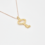 Gold Key Necklace - Unique Vintage Pendant crafted in 18k Gold Vermeil. A stylish choice for any occasion and meaningful gifts.