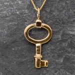 Gold Key Necklace, Key Pendant, Vintage Key Pendant, Vermeil Key Necklace, Dainty Key Pendant, Birthday Gift, Minimalist Key Necklace, Gift