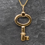 Gold Key Necklace, Key Pendant, Vintage Key Pendant, Vermeil Key Necklace, Dainty Key Pendant, Birthday Gift, Minimalist Key Necklace, Gift