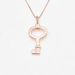 Gold Key Necklace, Key Pendant, Vintage Key Pendant, Vermeil Key Necklace, Dainty Key Pendant, Birthday Gift, Minimalist Key Necklace, Gift(2)