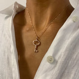 Gold Key Necklace, Key Pendant, Vintage Key Pendant, Vermeil Key Necklace, Dainty Key Pendant, Birthday Gift, Minimalist Key Necklace, Gift(2)