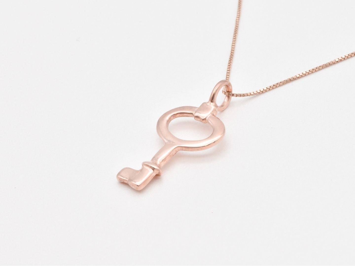 Gold Key Necklace, Key Pendant, Vintage Key Pendant, Vermeil Key Necklace, Dainty Key Pendant, Birthday Gift, Minimalist Key Necklace, Gift(2)