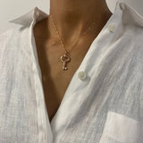 Gold Key Necklace, Key Pendant, Vintage Key Pendant, Vermeil Key Necklace, Dainty Key Pendant, Birthday Gift, Minimalist Key Necklace, Gift(2)