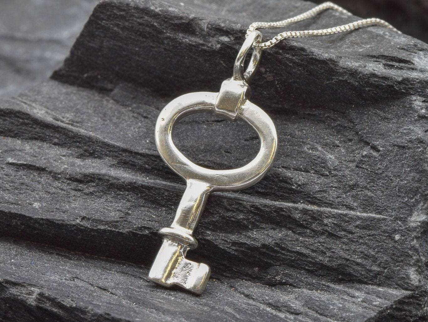 Gold Key Necklace, Key Pendant, Vintage Key Pendant, Vermeil Key Necklace, Dainty Key Pendant, Birthday Gift, Minimalist Key Necklace, Gift(3)