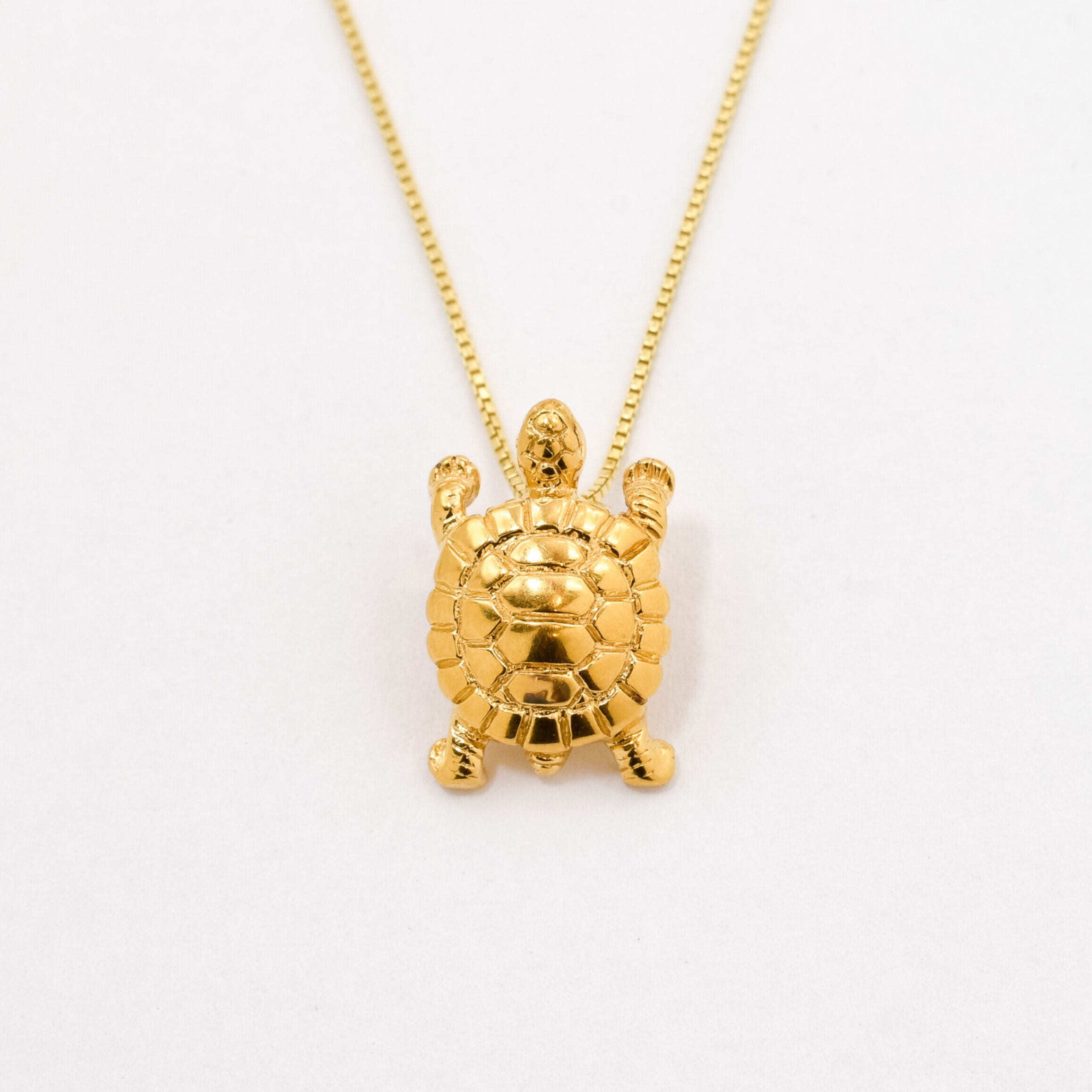 Gold Turtle Pendant - Tortoise Pendant - Small Turtle Necklace made in 18k Gold Vermeil. Ideal for everyday wear and perfect for birthday gifting and special occasions.