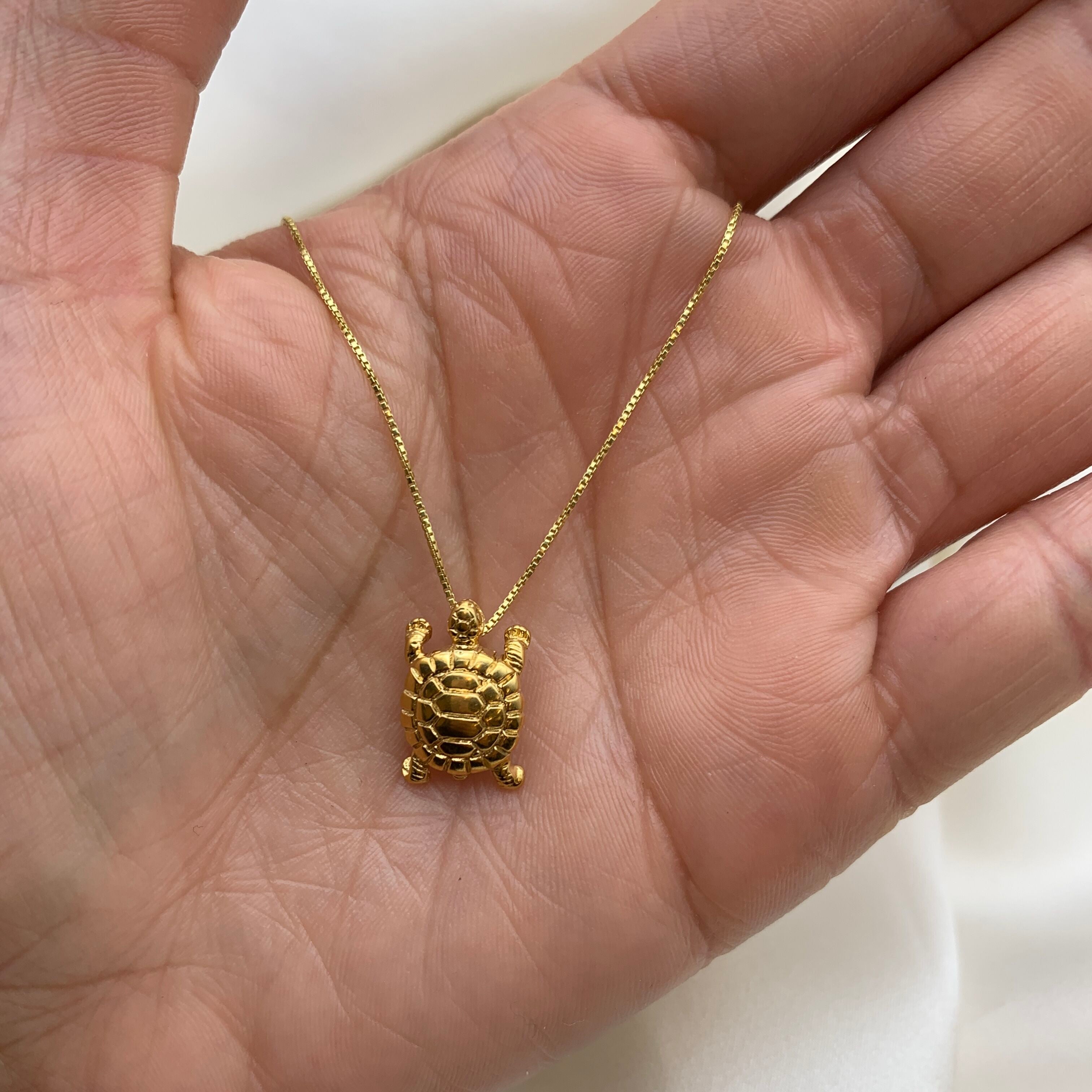 Gold Turtle Pendant, Tortoise Pendant, Gold Plated Pendant, Dainty Necklace, Ocean Pendant, Animal Pendant, Lucky Pendant, Vermeil Pendant