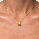 Elegant Gold Turtle Pendant - Dainty Tortoise Necklace in 18k Gold Vermeil, perfect for daily wear and special celebrations.
