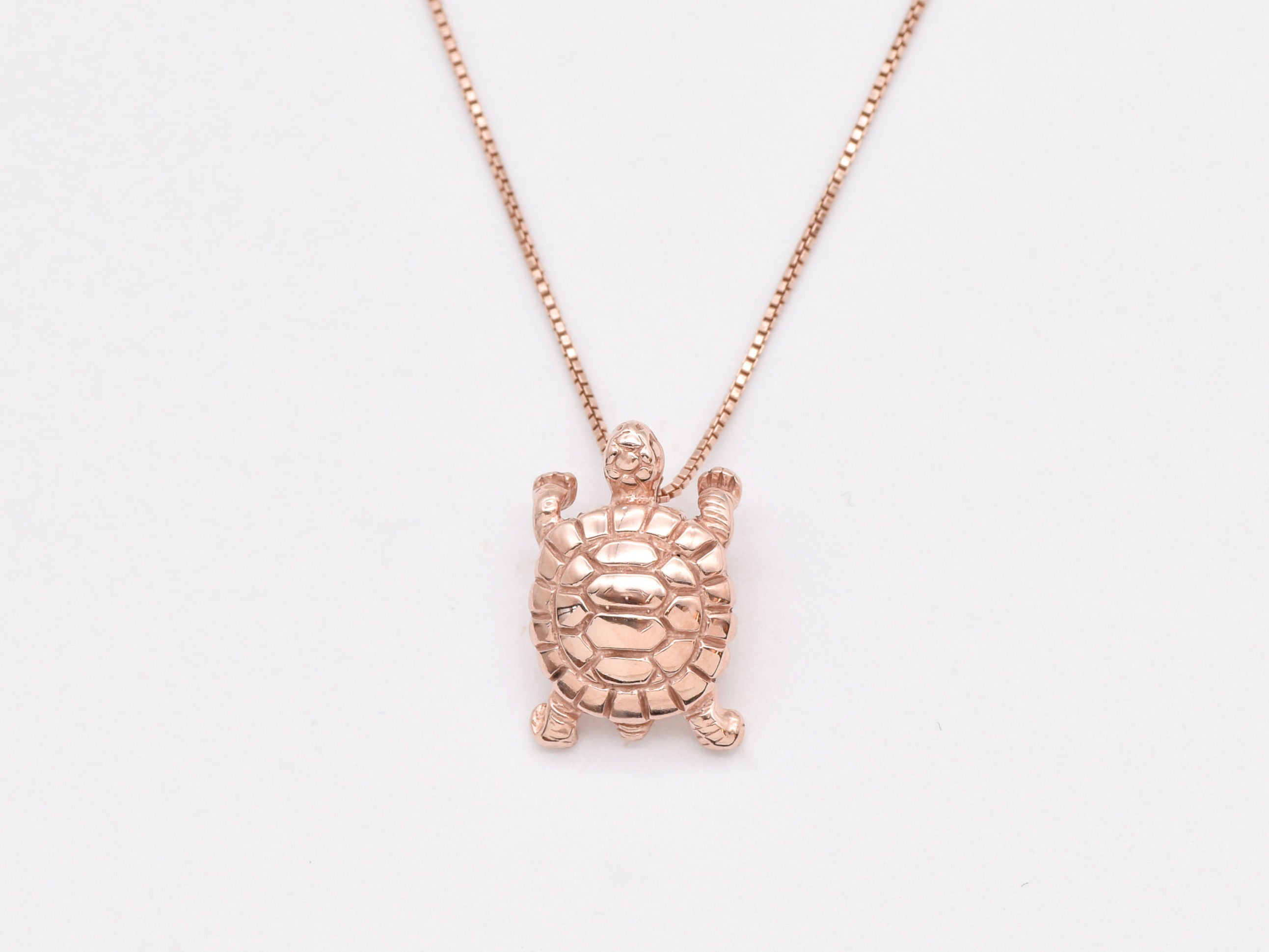 Gold Turtle Pendant - Tortoise Pendant - Small Turtle Necklace