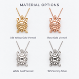 Turtle Necklace in Rose Gold - Tortoise Pendant - Nature Animal Jewelry