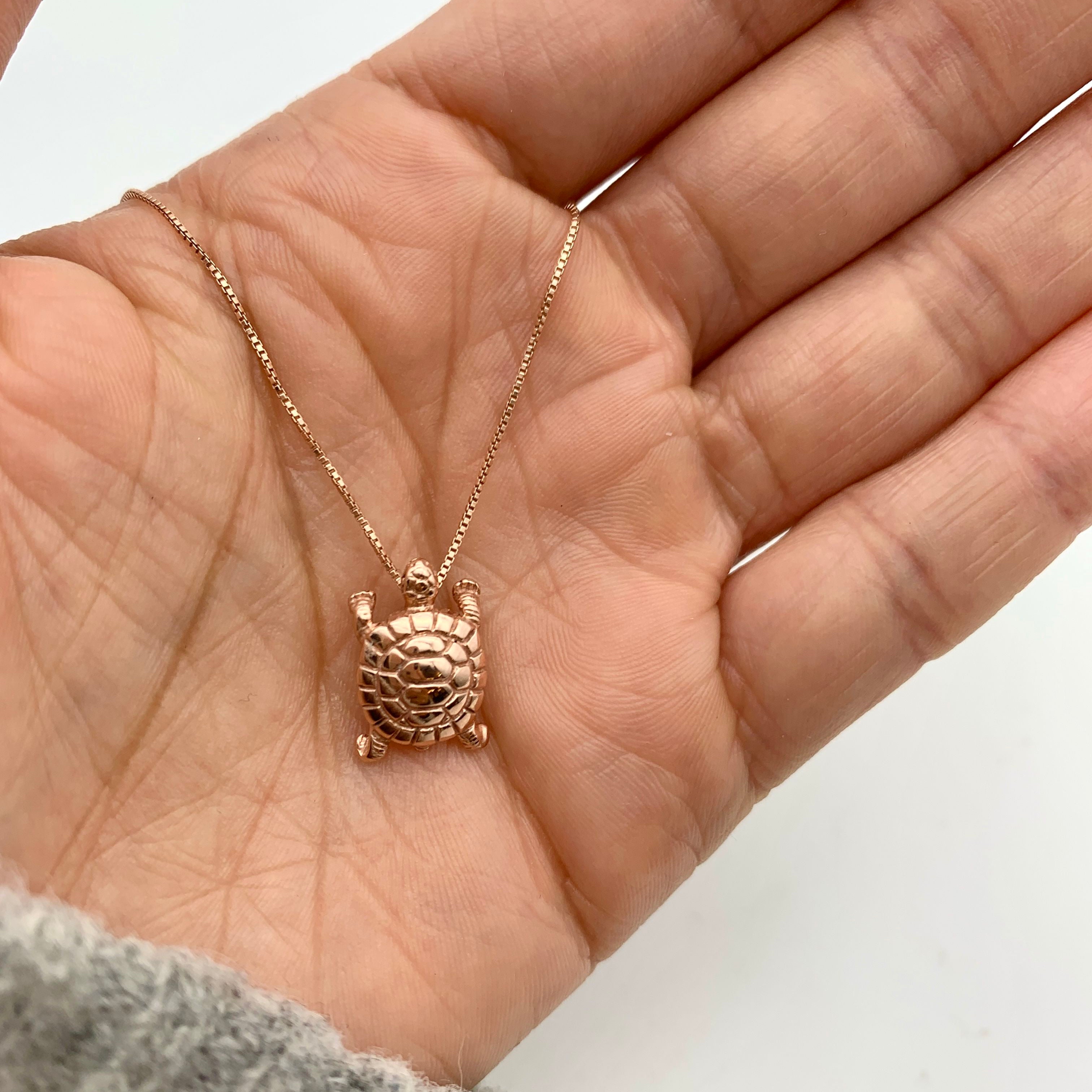 Gold Turtle Pendant, Tortoise Pendant, Gold Plated Pendant, Dainty Necklace, Ocean Pendant, Animal Pendant, Lucky Pendant, Vermeil Pendant(2)