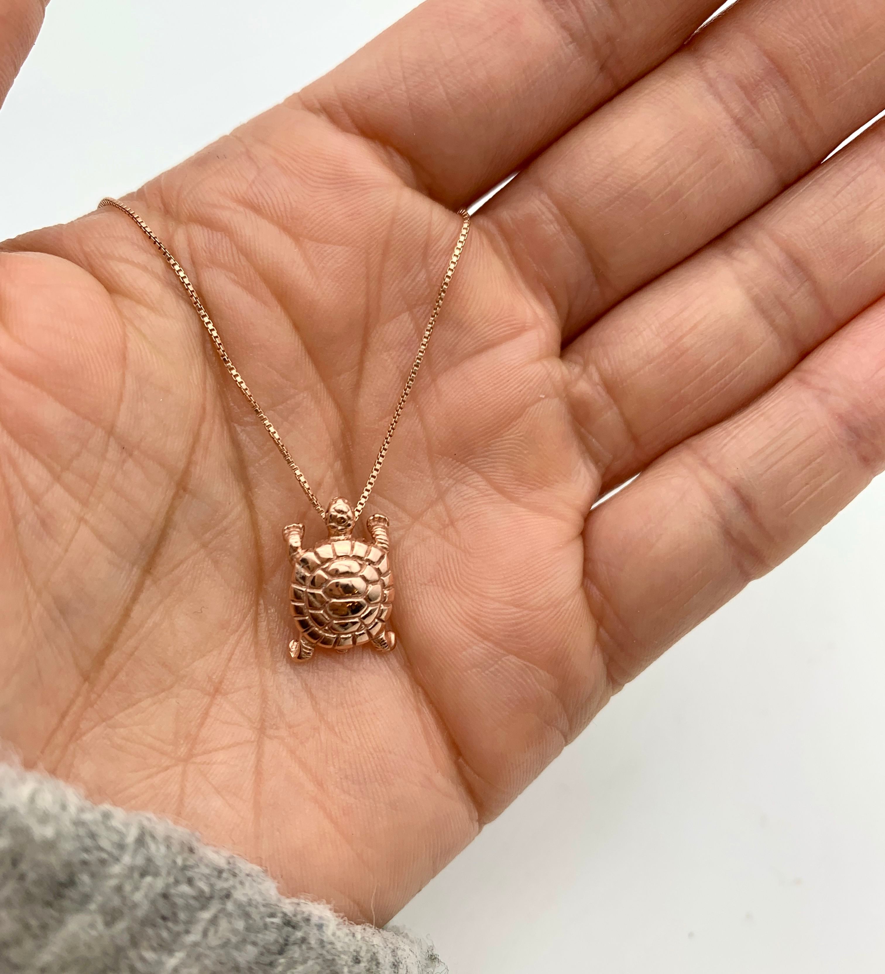 Gold Turtle Pendant, Tortoise Pendant, Gold Plated Pendant, Dainty Necklace, Ocean Pendant, Animal Pendant, Lucky Pendant, Vermeil Pendant(2)