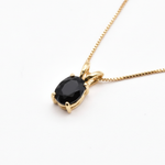 Gold Onyx Pendant - Stunning black natural onyx stone set in 18k Gold Vermeil, perfect for any outfit or celebration.