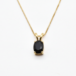Gold Onyx Pendant - Natural Onyx Necklace - Black Oval Pendant made in 18k Gold Vermeil. Ideal for everyday wear and perfect for birthday gifting and special occasions.