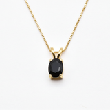 Gold Onyx Pendant - Natural Onyx Necklace - Black Oval Pendant made in 18k Gold Vermeil. Ideal for everyday wear and perfect for birthday gifting and special occasions.