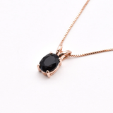 Onyx Rose Gold Necklace - Stylish black onyx pendant in rose gold vermeil, ideal for casual wear and memorable gifts.