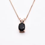 Onyx Rose Gold Necklace - Natural Onyx Necklace - Black Dainty Pendant made in Rose Gold Vermeil. Ideal for everyday wear and perfect for birthday gifting and special occasions.