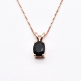 Onyx Rose Gold Necklace - Natural Onyx Necklace - Black Dainty Pendant made in Rose Gold Vermeil. Ideal for everyday wear and perfect for birthday gifting and special occasions.