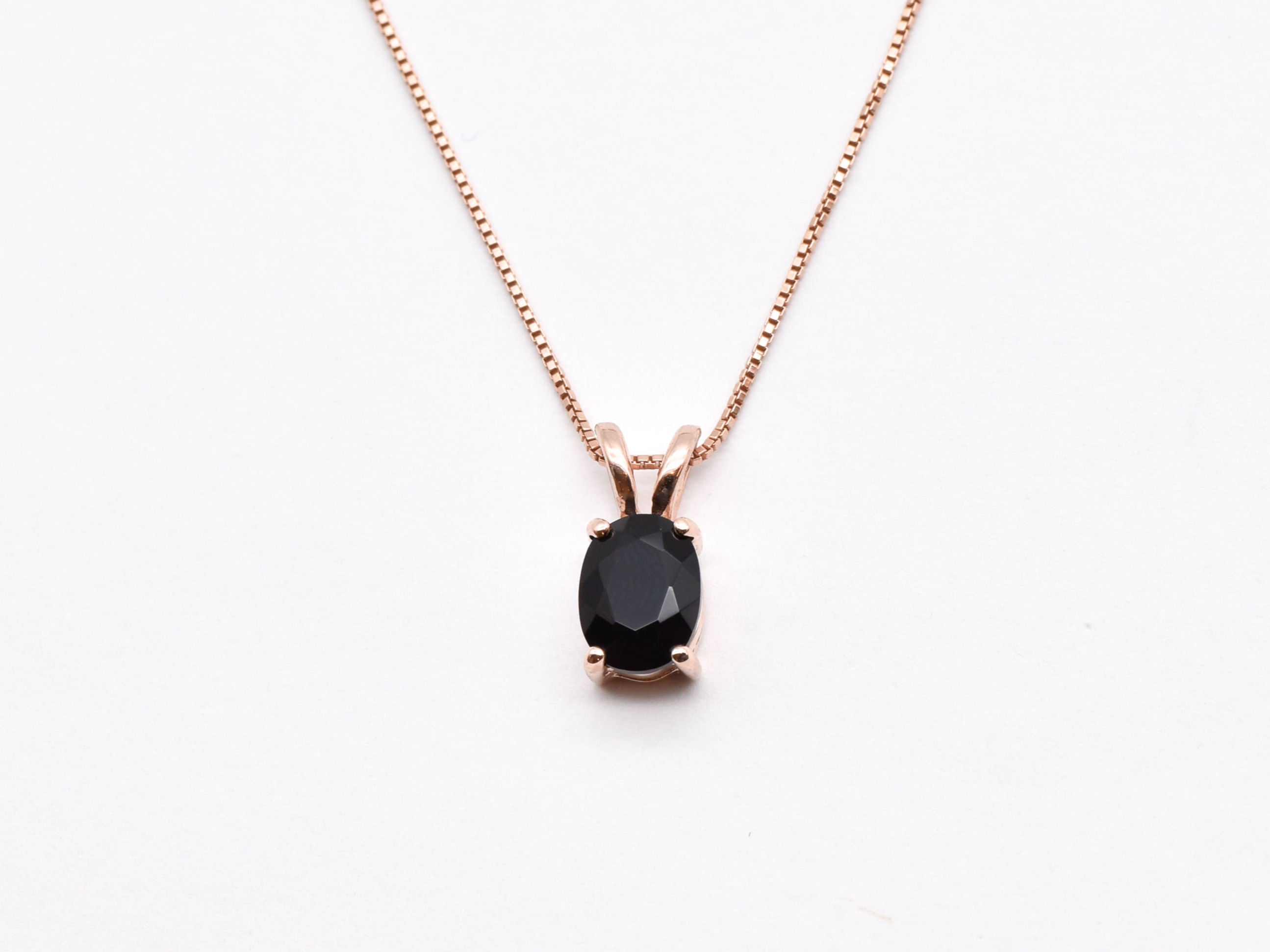 Gold Onyx Pendant - Natural Onyx Necklace - Black Oval Pendant