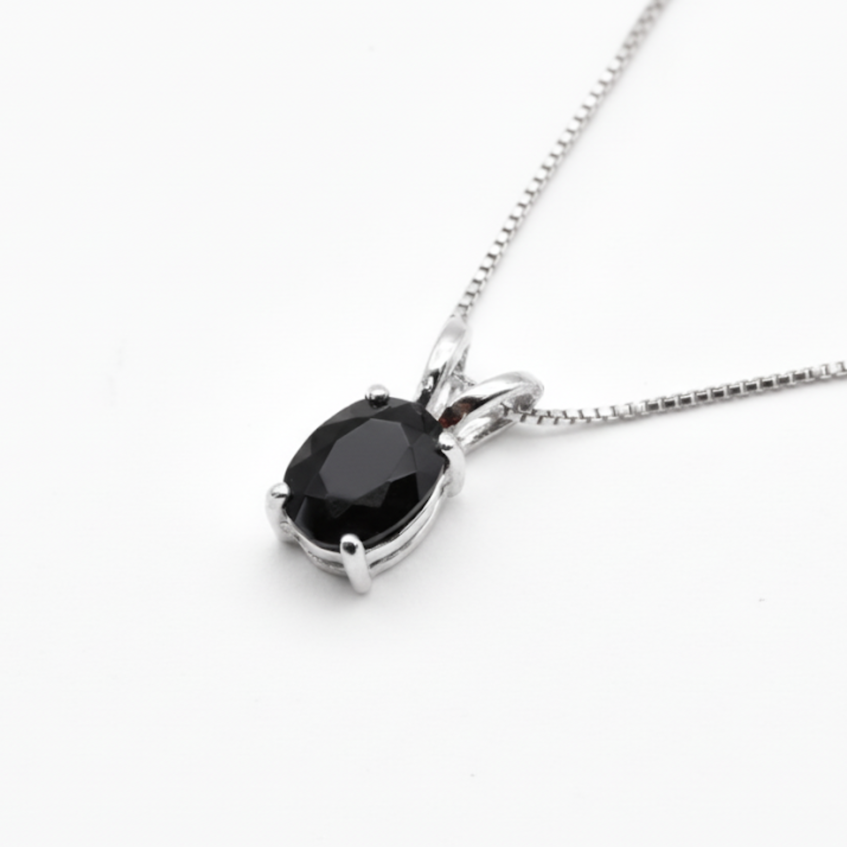 Silver Onyx Pendant - Natural Onyx Necklace - Black Diamond Necklace made in 925 Sterling Silver. Ideal for everyday wear and perfect for birthday gifting and special occasions.